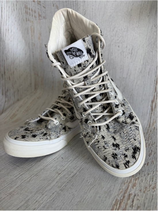 Vans Shoes - Women's Vans Sk8-Hi Sneakers Size 9 White Black Pattern